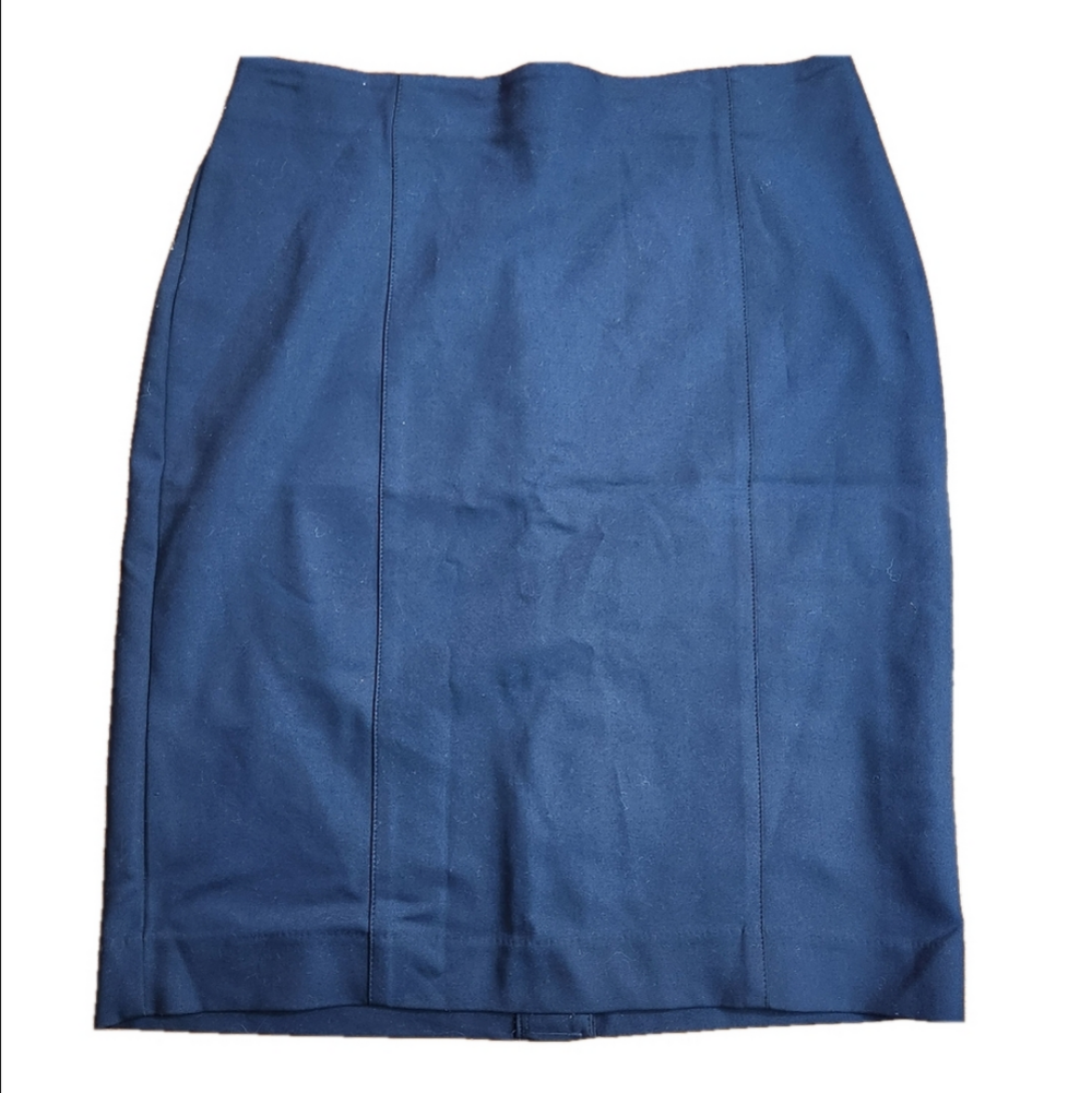 NWOT Van Heusen Navy blue Stretchy Formal Business Casual Pencil Skirt size 10